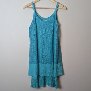 Kenar Teal Lace Dress